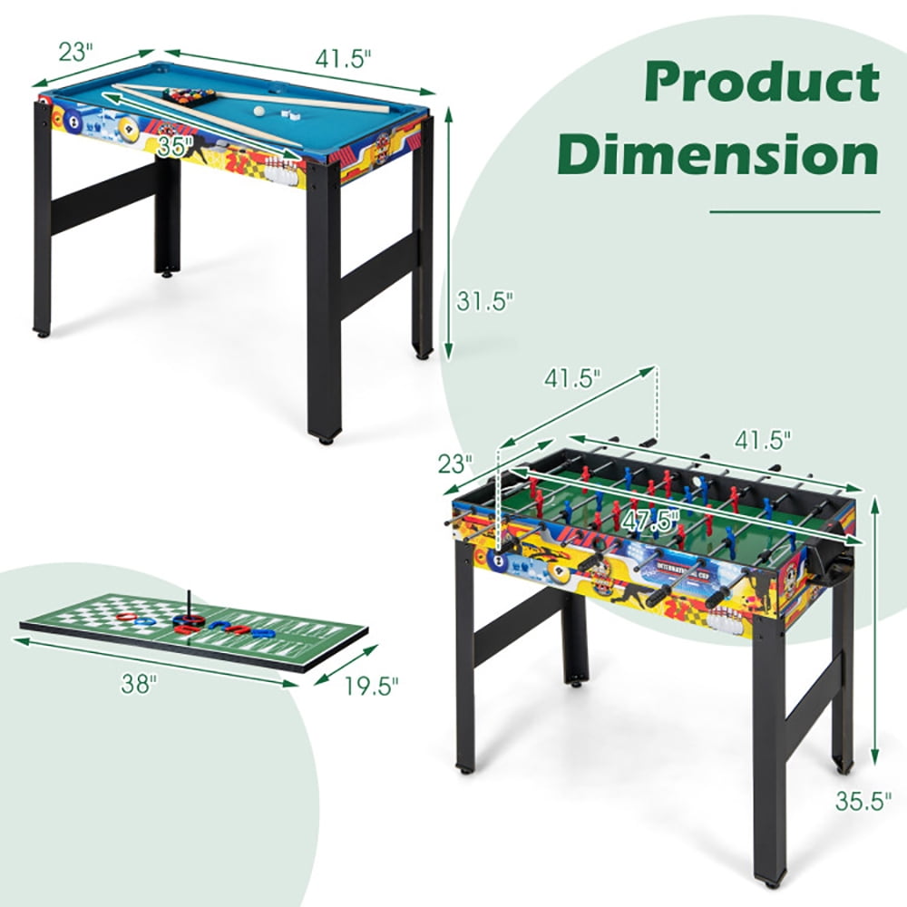 GVN Foosball Table, Soccer Game Table, Indoor Table Soccer Set,12-in-1 Combo Game Table Set with Foosball Air Hockey Pool Chess and Ping Pong