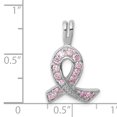 thumbnail image 2 of Pendentif en Forme de Ruban de Sensibilisation à la Zircon Cubique en Argent Sterling 925 Rose, 2 of 2