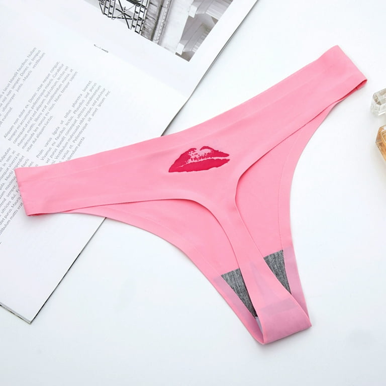 HUPOM Cotton Underwear For Women Girls Underwear Thong Leisure Tie Drop  Waist Pink L 