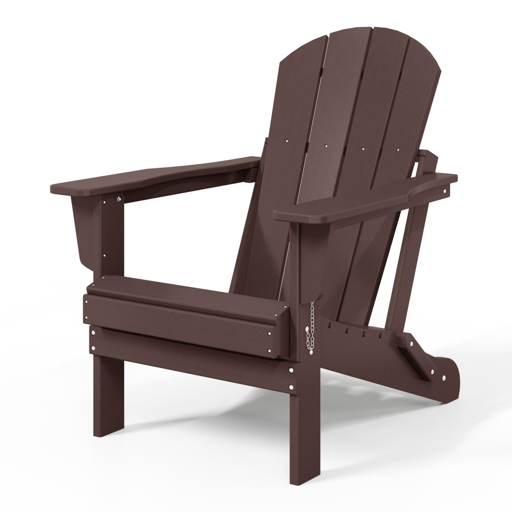 WestinTrends Malibu Outdoor Folding HDPE Adirondack Deck Chair - Patio & Outdoor Lounge, Weather‑Resistant, Dark Brown