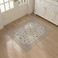 thumbnail image 3 of ODIKA 3'x5' Ivory Cream Santiago Medallion Washable Area Rug Ornate Central Design With Intricate Floral Motifs And Decorative for Hallway, Laundry Room, Non-Slip, Flatweave, Easy Care, 3 of 7
