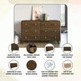 thumbnail image 6 of Castle Place Mid-Century 6 Drawer Wooden Dresser, Natural, 6 of 7