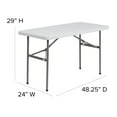 thumbnail image 5 of Flash Furniture Elon 4' Rectangular All-Occasion Plastic Event Folding Table, White, 5 of 11