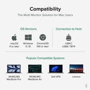 Plugable USB C Laptop Docking Station, Dual Monitor 4K 60Hz for Apple Mac M1/M2/M3, 2x HDMI or 2x DisplayPort