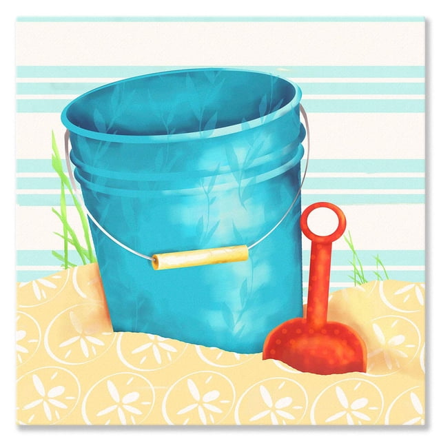 Arte de pared Oopsy Daisy Cubeta azul y pala 25 x 25 cm