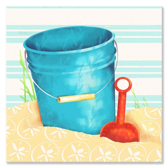Arte de pared Oopsy Daisy Cubeta azul y pala 25 x 25 cm