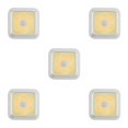 thumbnail image 3 of Yuarrent Sensor de movimiento, luces nocturnas inalámbricas, decoración de dormitorio, Detector de luz, lámpara decorativa de pared, escalera, armario, Luz cálida de concha blanca cuadrada 5piezas Yuarrent CBP169239, 3 of 4