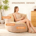 thumbnail image 5 of Jopath Bean Bag Chair with Pull Ring Can Be Easily Moved Large Lounger Sofa for Gaming Reading Living Room Bedroom Brown+Camel, 5 of 9