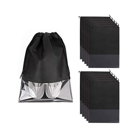 

Pgeraug Bag 12 Pieces Shoe Storage Bags Non-woven Packaging Bag Drawstring Bag Home Textile Storage Black