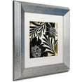 thumbnail image 2 of Trademark Fine Art "Floral Jungle Lines I" Canvas Art by Color Bakery White Matte, Silver Frame, 2 of 4