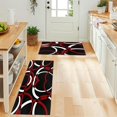 thumbnail image 4 of Modern Abstract Art Kitchen Mats for Floor Cushioned Anti Fatigue 2 Piece Set Kitchen Runner Rugs Non Skid Washable Geometric Circle Black Red Doormat for Kitchen Bathroom Bedroom Decor, 4 of 6