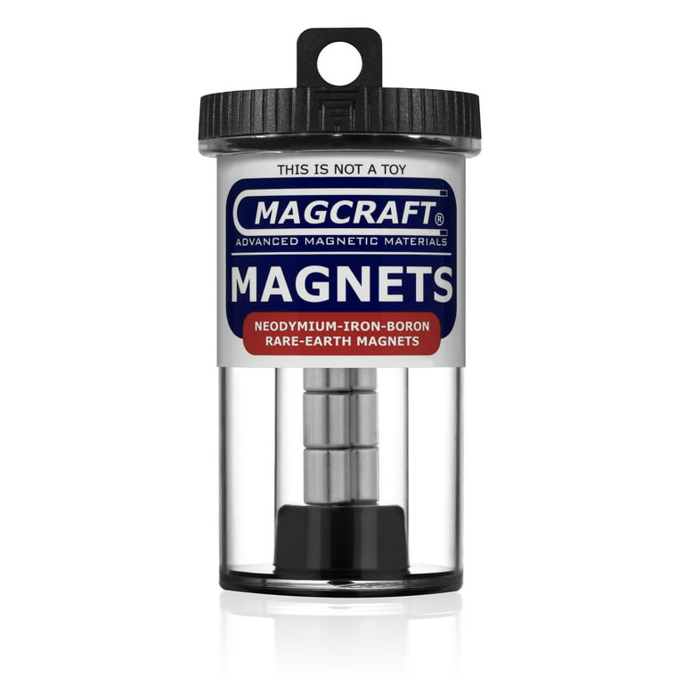 Magcraft NSN0567 - Rare Earth Rod Magnets, 0.375 in. Diameter x 0.375 in. Long, 8-Count