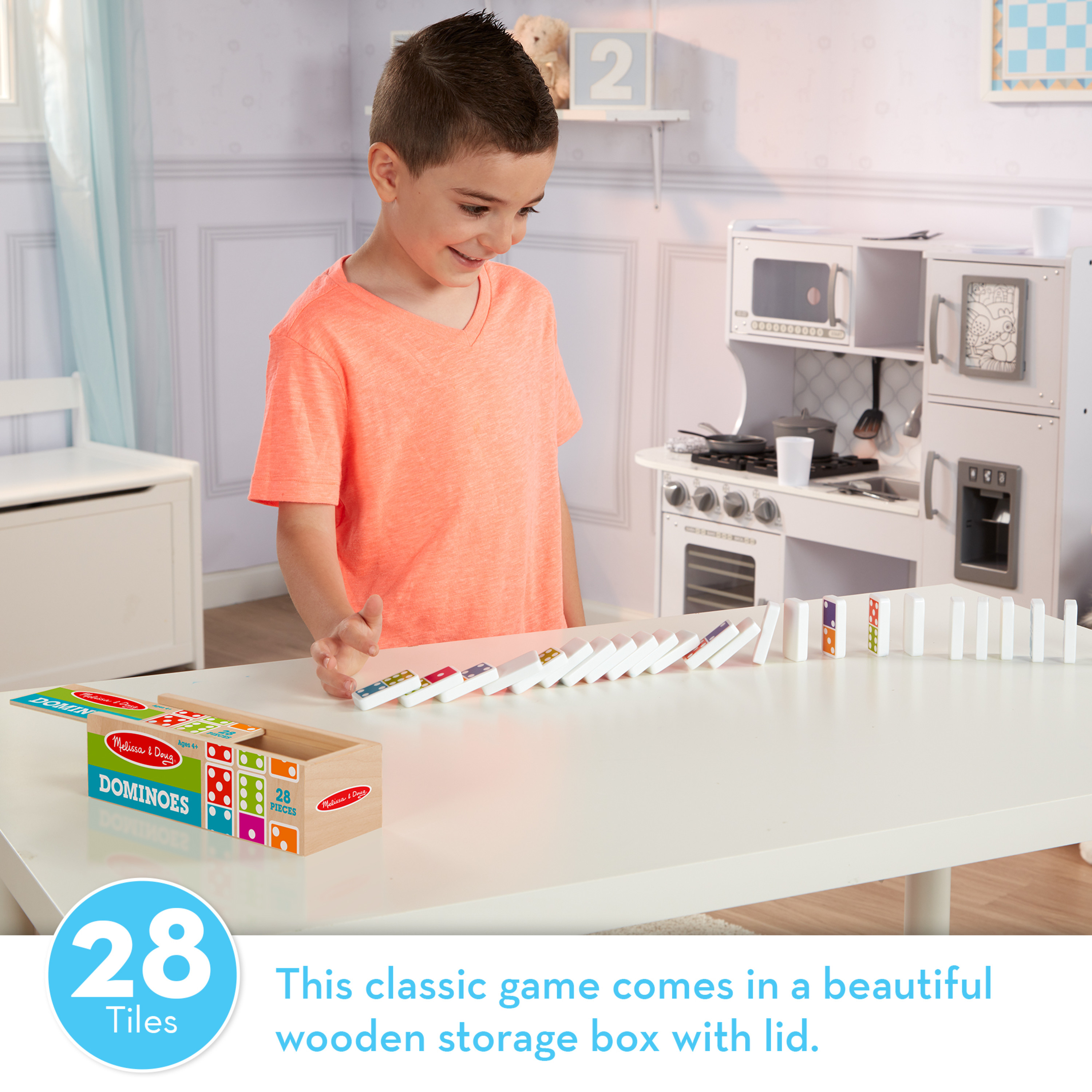 Melissa & Doug Dominoes Game Set with Wooden Storage Box photo 2