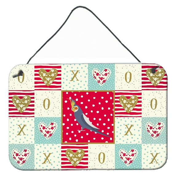Carolines Treasures CK5521DS812 Cockatiel Love Wall or Door Hanging Prints 8x12 multicolor
