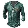 thumbnail image 4 of Camiseta Vintage para hombre, camisa de manga larga con cuello en V de imitación de algodón, ropa informal de gran tamaño, Camisa estampada con ancla de barco, otoño, 4 of 4