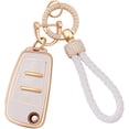 thumbnail image 1 of for Aufor Audi Key Fob Cover 3 Buttons TPU Soft Key Shell Case Fit for Audi A1 A3 A4 A6 A8 Quattro Q3 Q7 S3 S6 RS3 RS6 R8 TT TTS Flip White Car Key Protector with Bling Keychaindi Key Fob Cover 3 Bu, 1 of 6