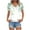 Green, variant on Women's Summer Tops V Neck Floral Printed Basic Graphic Tee Short Sleeve Shirts Casual Loose Comfy Clothes (2XL, Light Blue)