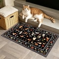 thumbnail image 6 of Lecolaco 2’x3' Floral Cat Small Area Rug, Washable Indoor Door Mat, Soft Low-Pile Throw Rugs for Entryway, Kitchen, Black, 6 of 8