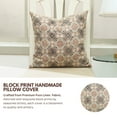 thumbnail image 5 of Fabdivine Ethnic Cushion Cover – CHAKRVYUH Block Print Floral, Handmade Pure Linen 14x14, 5 of 6