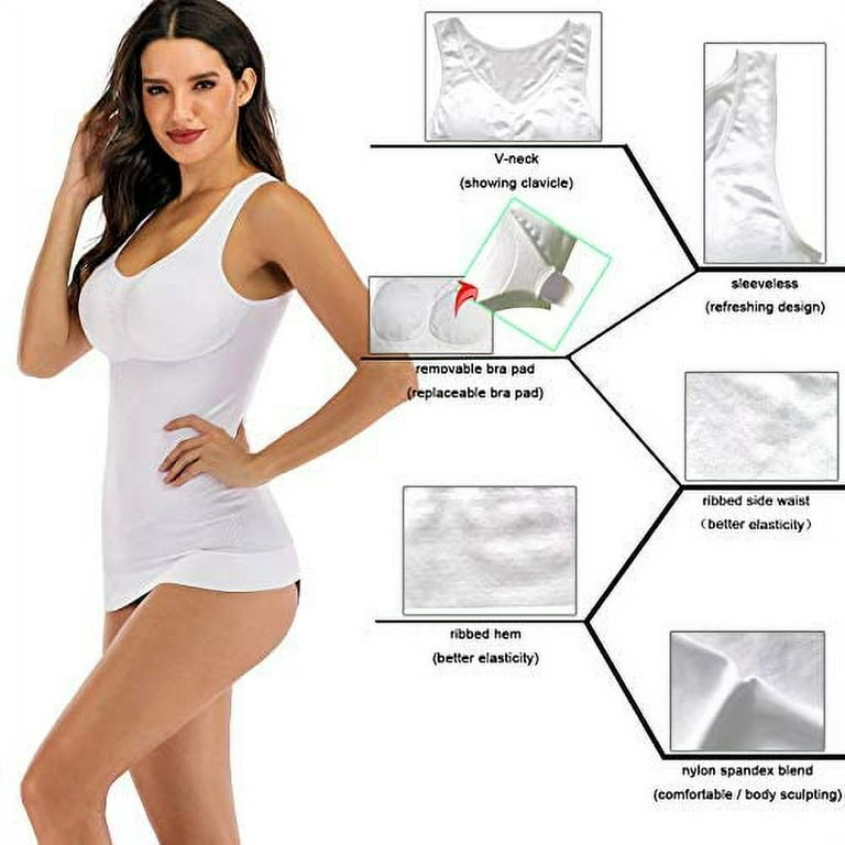 Buy Women's Compression Camisole with Built in Removable Bra Pads Body  Shaper Tank Top Online at desertcartSeychelles