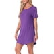 thumbnail image 4 of Camisón de mujer INSPIRE CHIC, vestido de camiseta, colorido, a rayas, con mangas cortas, camisón de noche, 2XL, púrpura, 4 of 6
