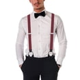 thumbnail image 7 of Buyless Fashion Button End Suspenders for Men - 48" Adjustable Straps 1 1/4" - Y Shape - 5113-Burgundy, 7 of 7