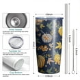 thumbnail image 6 of 20oz Insulated Tumbler, Travel Coffee Tumbler with Lid, Cup Holder Friendly Travel Coffee Mug, Stainless Steel Thermos, 20 Oz Tumbler, Reusable Insulated Coffee Mug with Lid (Maple Leaf Pumpkin ), 6 of 7