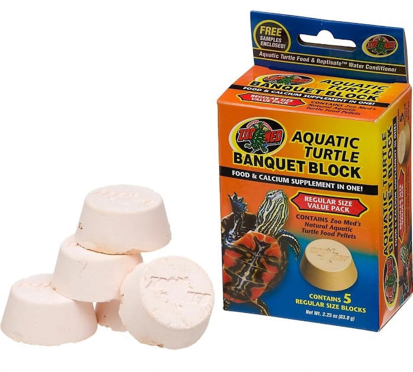 Zoo Med Aquatic Turtle Banquet Block Food and Calcium Supplement Treat [Food & Treats] Regular - 30 count