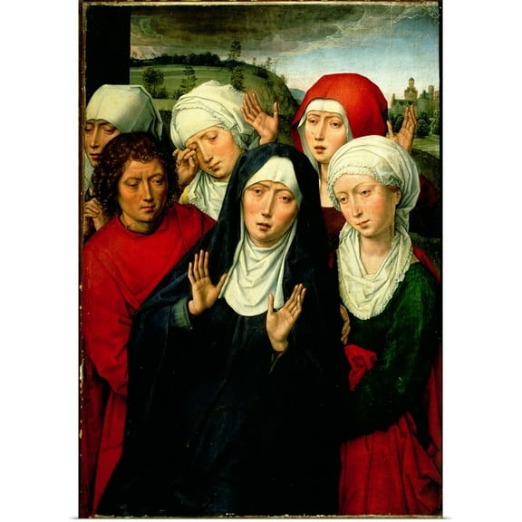Great BIG Canvas | Rolled Hans (1433-1494) Memling Poster Print entitled The Holy Women, right hand panel of the Deposition Diptych, c.1492-94