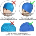 thumbnail image 3 of Gorro de natación para adultos, gorro de natación de tela suave de PU, para adultos, mixto, hombres y mujeres, 2 uds., 3 of 5