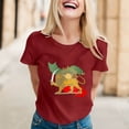thumbnail image 7 of Bainana Casual Short Sleeve T Shirt For Women Graphic Print Short Sleeve Crew Neck Tee Top Fashion Loose Fit Ladies Female Festival Party Wear Wine Size Xxxl, 7 of 7