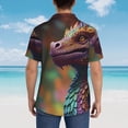 thumbnail image 4 of Xecao Rainbow Scales Fantasy Dragon Print Hawaiian shirt - A Stylish Short-Sleeve Button-Down for Men, Perfect for Casual Beach and Tropical Outings.,3X-Large, 4 of 7