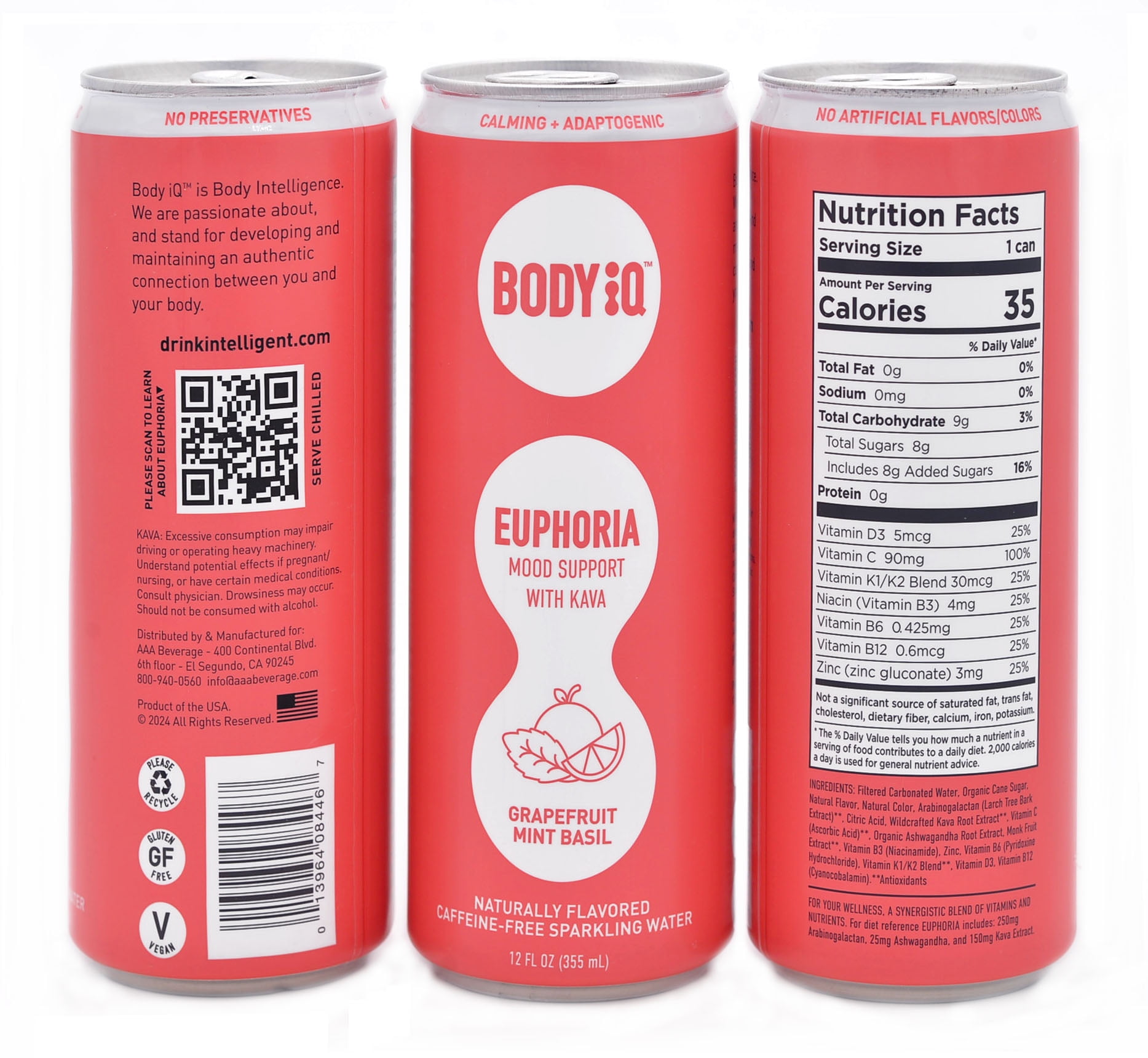 BODY iQ Euphoria Intelligent Sparkling Water