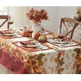thumbnail image 5 of Holiday Autumn Bounty Bordered Thanksgiving Harvest 60 x 84 inch Rectangle Fabric Dining Tablecloth, 5 of 5