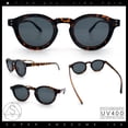 thumbnail image 2 of Hipster Keyhole Bridge Round Horn Rim Plastic Gentlemanly Sunglasses [Tortoise - Black], 2 of 8