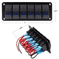 thumbnail image 3 of Geloo 6 Gang Rocker Switch Panel On/Off Pre-Wired Switches Aluminum Panel Waterproof Switches for 12V/24V Automotive Cars Boats Marine RVs Trailers, 3 of 8