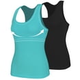 thumbnail image 1 of Anyfit Wear 2 Pack Racerback Workout Tank Tops With Shelf Bra for Women Basic Athletic Tanks Yoga Undershirt Summer Sleeveless Exercise Tops (S-3XL), 1 of 7