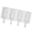 thumbnail image 3 of Ice Cream Mold Silicone 4 Slots Ice Cube Tray Heat-resistant Non-stick DIY Freezer Making Mould, 3 of 9