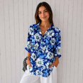 thumbnail image 4 of Nyfairy Plus Size Women's Floral Embossed Print Long Sleeve Button Down Casual Shirt, 4 of 5