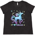thumbnail image 3 of Inktastic I Love Unicorns Blue and Purple Women's Plus Size T-Shirt, 3 of 5