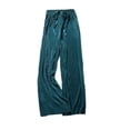 thumbnail image 4 of Pantalones de verano para mujer, pantalones anchos plisados de gasa de seda de hielo, pantalones de papel finos y rectos con cintura alta para mujer, 4 of 6
