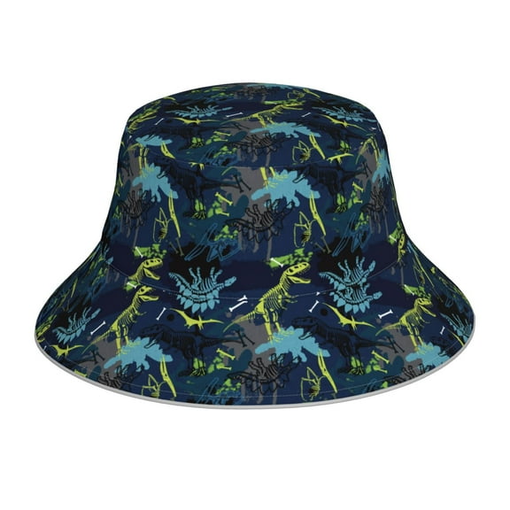 Balery Cartoon Dinosaur Sun Hats for Men Women Bucket Hat UPF 50  Buckey Hat Boonie Hat Foldable UV Protection Hiking Beach Fishing Summer
