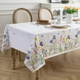 thumbnail image 5 of Easter Tablecloth,Rabbit Flower Easter Table Decor,Bunny Multicolour Floral Butterfly Table Cover,Washable Polyester Spring Tablecloth for Home Party Dining Picnic(60x84 Inch,Rectangle), 5 of 6
