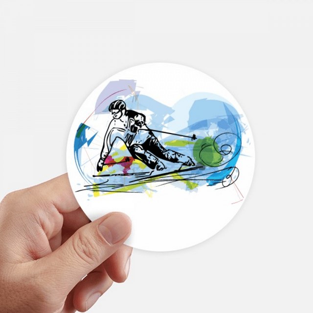 Winter Sport Skiing Athletes Freestyle Skiing Sticker Round Wall