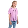 thumbnail image 4 of TIREOW Boys and Girls Baseball Jersey Boys Short Sleeve Button T-Shirts Fashion Hip Hop Casual Sports Solid Color Shirt, 4 of 7