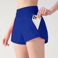 thumbnail image 2 of Stichou Women's Running Shorts Quick Dry with Zip Pockets High Waisted Athletic Workout Gym Shorts for Women Royal Blue XL, 2 of 5