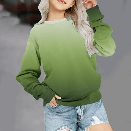

GERsome Girls Tie-Dye Long Sleeve Drop Shoulder Sweatshirt Pullover Top