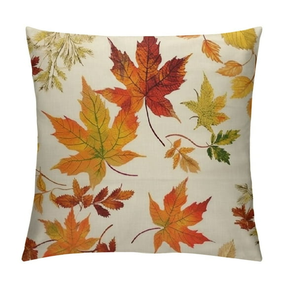 Jrxy Fall Maple Leaves Lumbar Decorative Rectangle Pillow Cover Autumn Farmhouse Rustic Porch Patio Outdoor Pillowcase Thanksgiving Seasonal Sofa Couch Cushion Case Home Decor 12x12in