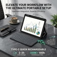 thumbnail image 4 of Magnetic Detachable Backlit Bluetooth Keyboard Smart Folio with Pencil Holder Compatible with iPad Mini 6th/7th Gen 8.3" 2021/2024,Black, 4 of 9