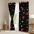 thumbnail image 3 of Feelyou Red Kawaii Strawberry Blackout Curtains Set of 2 (52x84 Each) for Kids, Rustic Flower Floral Window Curtains, Cute Fruit Curtains and Drapes, Curtains and Drapes Home Decor, 3 of 6
